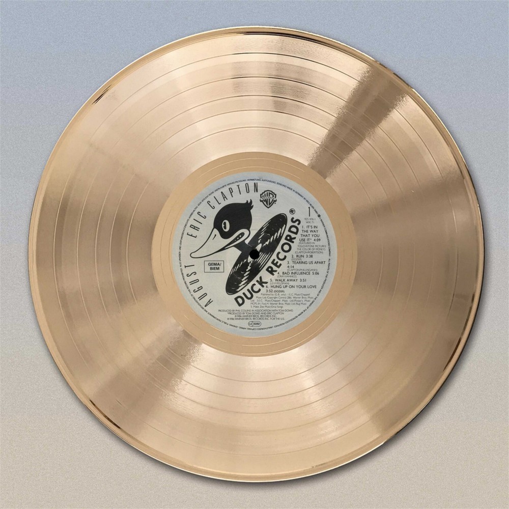 Eric Clapton "August"  Gold LP Record wall art