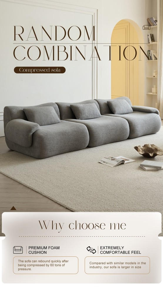 Modular Sectional Sofa, Compressed Sectional Sofa Modern Minimalist Style Couch,