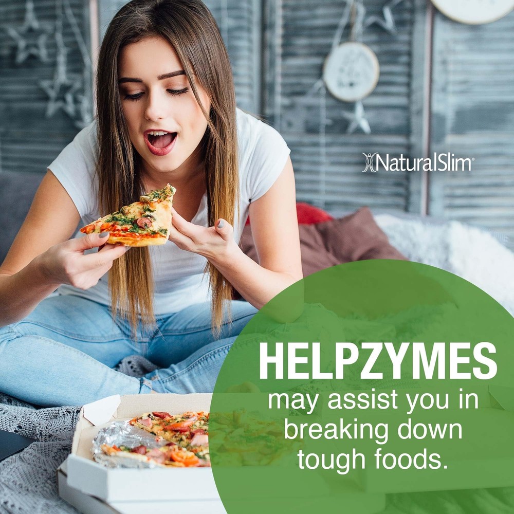 NaturalSlim Helpzymes 2-Pack Digestive Formula - Digestive Enzymes Capsules