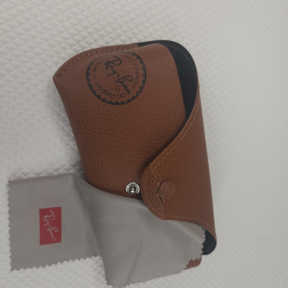 Ray Ban Leather Case Only Brown With Cleaning Cloth