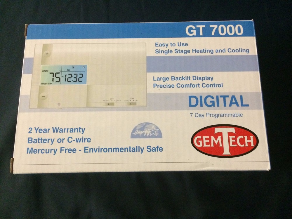 GT7000  7 DAY PROGRAMMABLE SINGLE STAGE 1 HEAT / 1 COOL