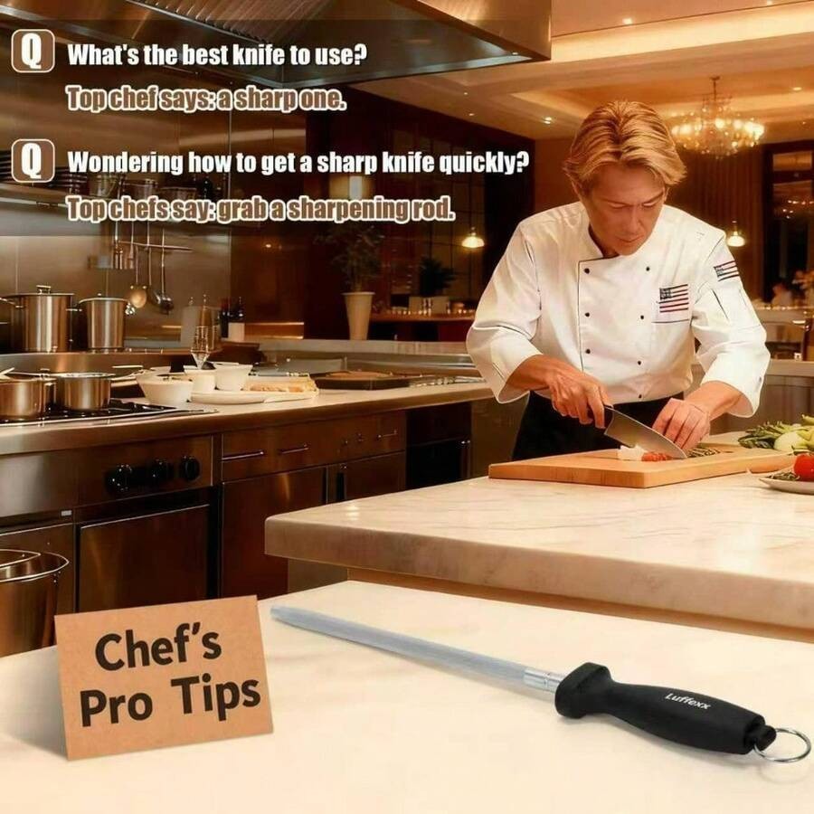 Klaus Meyer 12 inch High Carbon Diamond Sharpening Steel Kitchen Sharpener