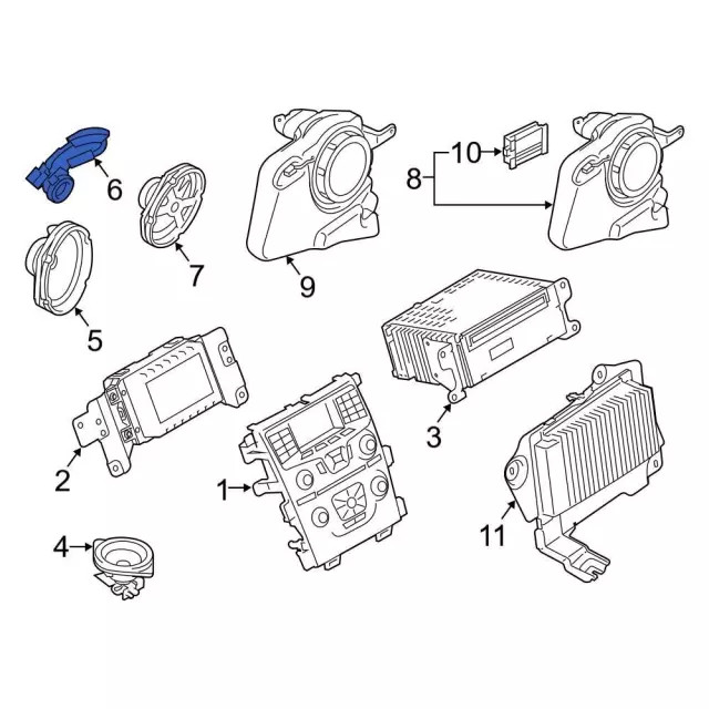 Genuine Ford Front Dr Speaker CH6Z-18808-B