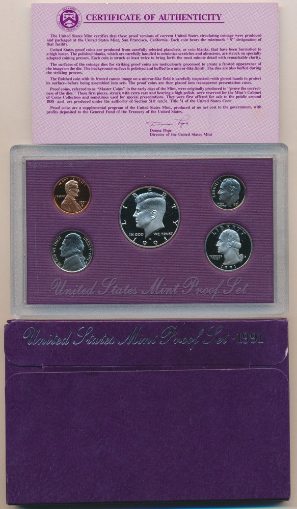 1991 U S MINT PROOF COIN SET