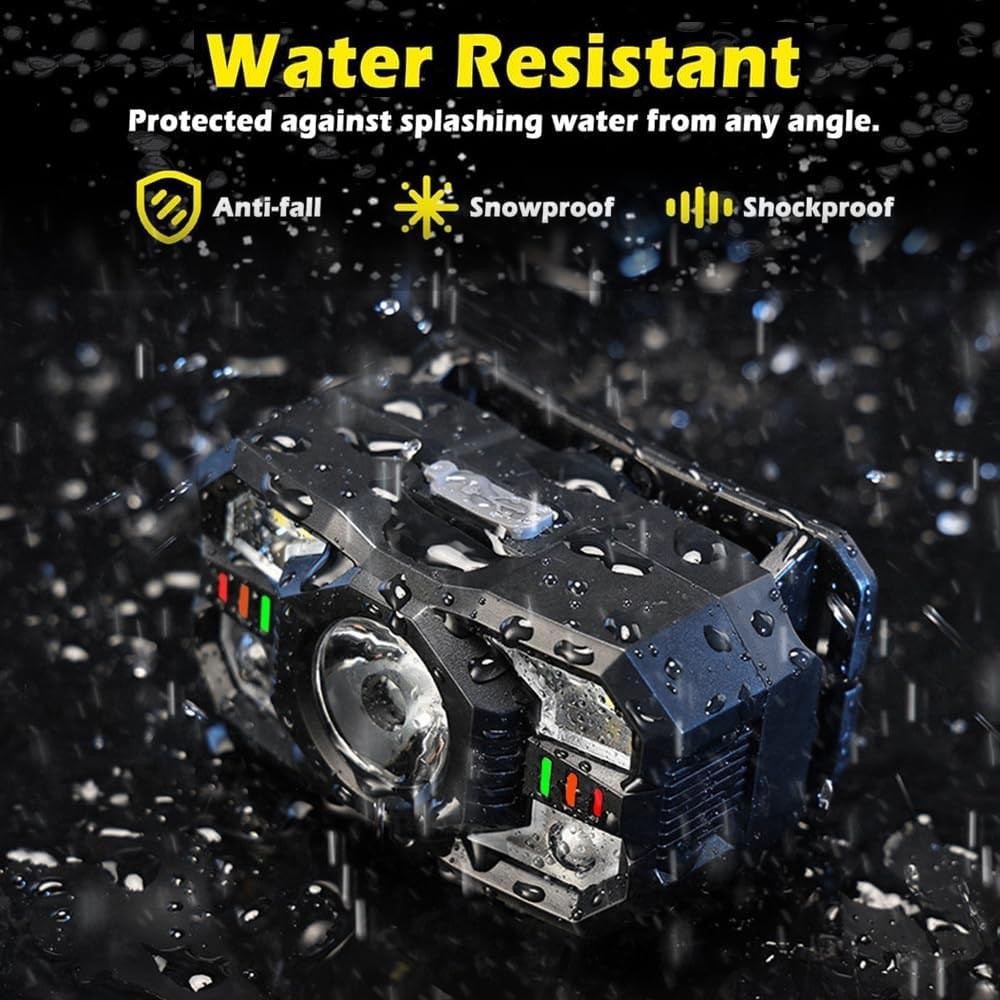 2X Strong Camping Light LED Headlamp USB Rechargeable Wave Sensor Head Torch