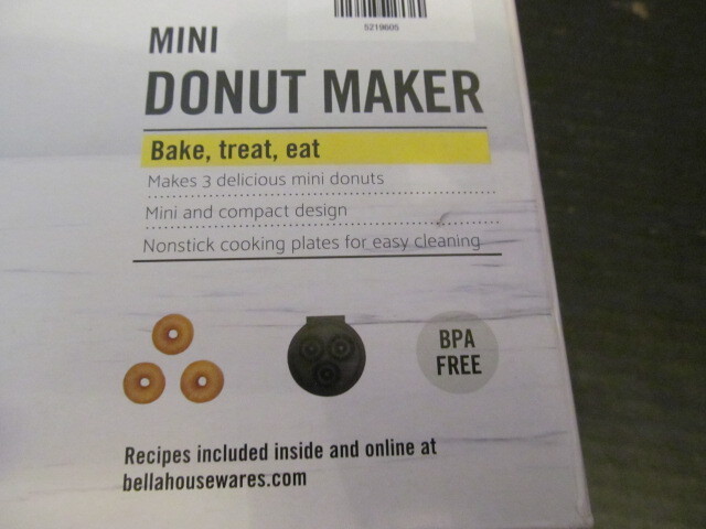 Bella Mini Donut Maker Makes 3 Donuts at a Time, Gray
