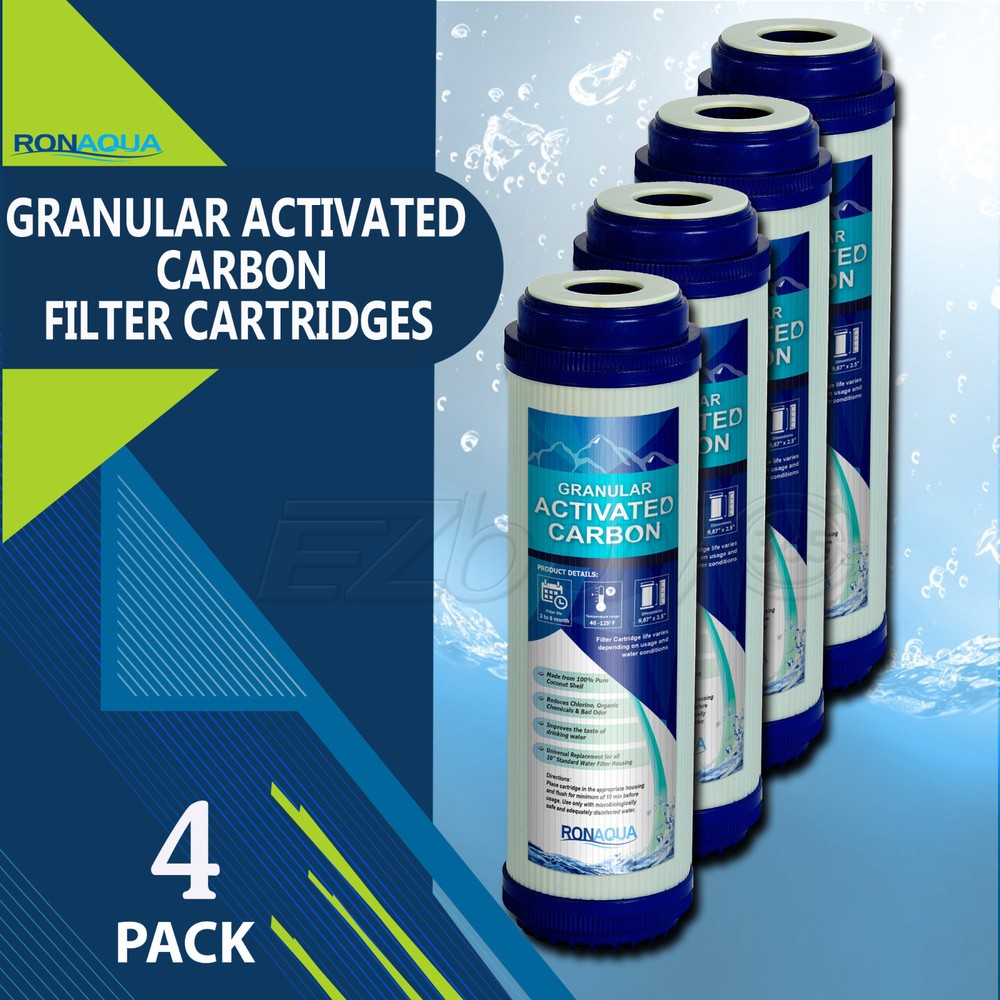 Granular Activated Carbon Filter 9.875 inch x 2.5 inch Set of 4