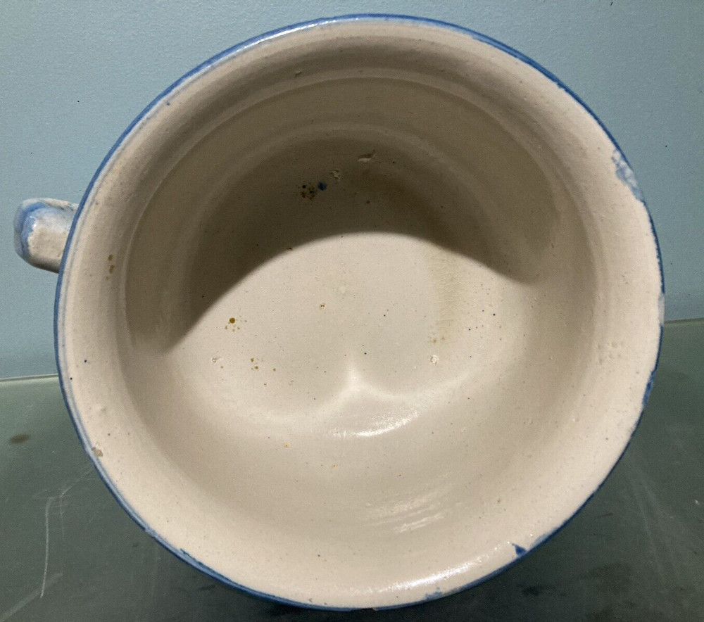 Hull Blue Stone Glazed Stoneware Rose Chamber Pot