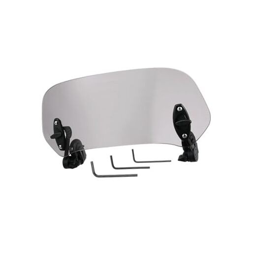 28.5cm Motorcycle Windshield Motorcycle Wind Deflector Grey Lens Adjustable