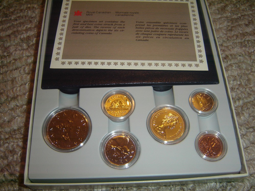 1982 Canada Specimen Mint Set  (UNC. 6 Coins Cent to Dollar RJ)