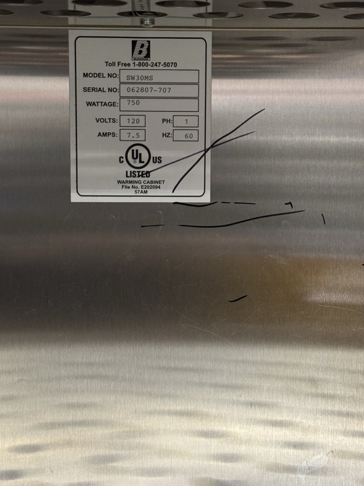 BLICKMAN Model SW30MS Blanket/Fluid Warming Cabinet