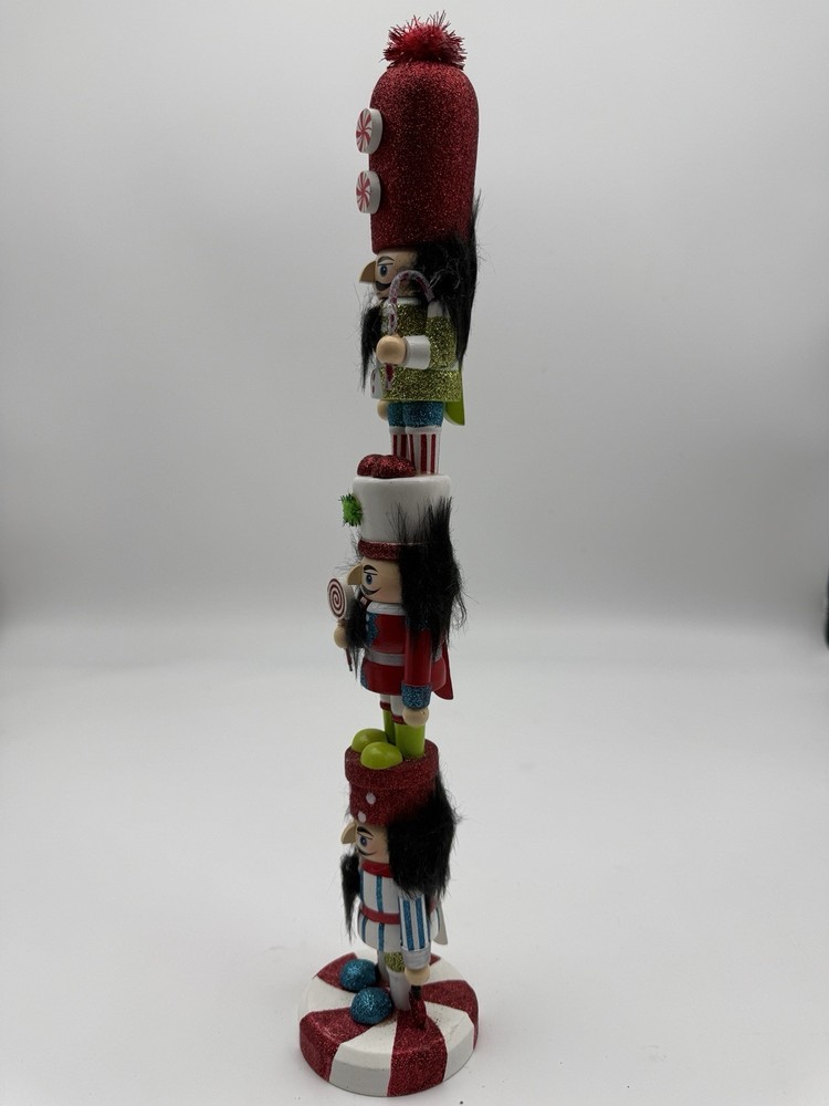 15" Triple Stacked Nutcracker Soldier Totem