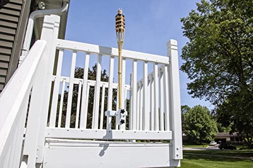 | Flagpole Accessory Holder | Attaches Directly to Patio or Deck Railing White