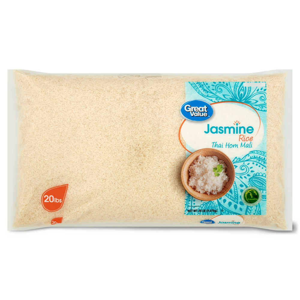 Great Value Jasmine Rice, 20 lb, 3 pack