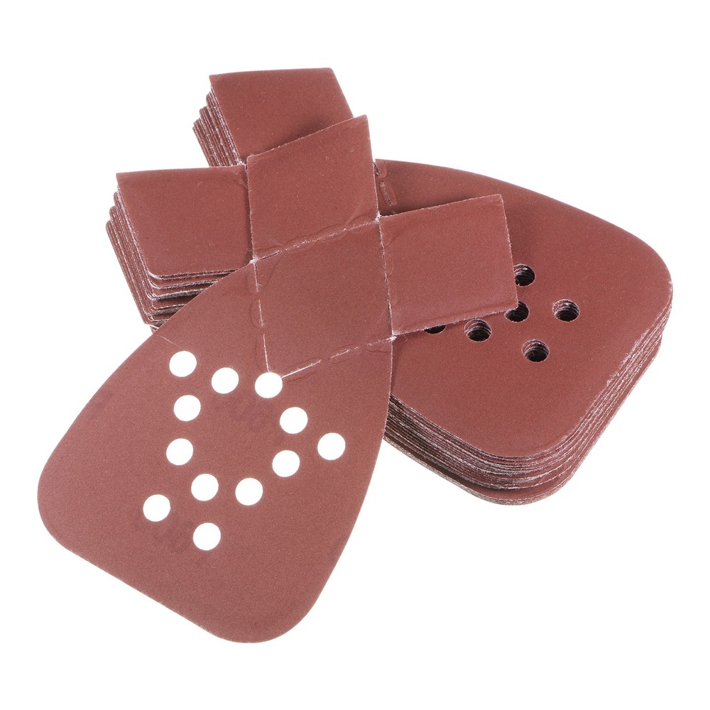 24pcs 600 Grit 12 Hole Hook Loop Sandpaper Triangular Sanding Pad with Extra Tip