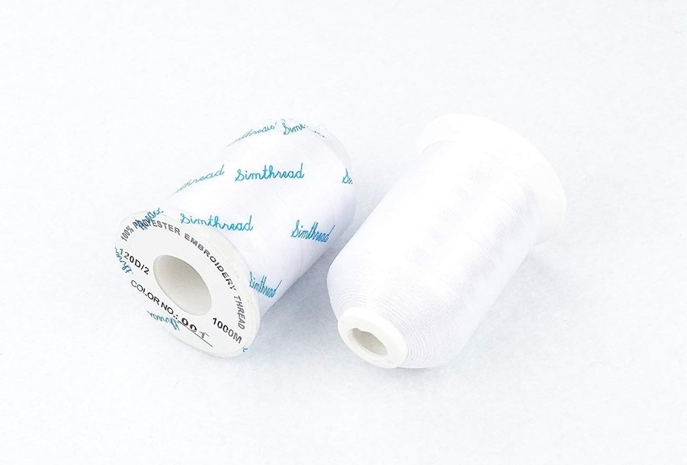 Durable White Polyester Embroidery Thread 6 Spools 1000M Perfect for Beginners