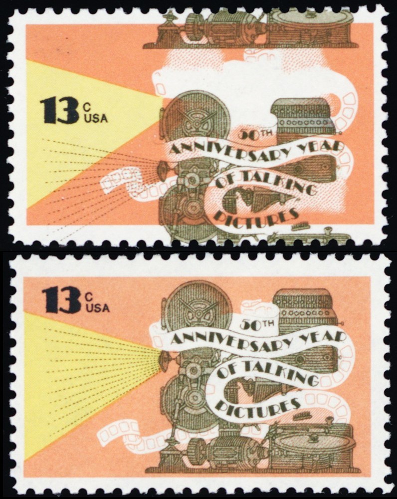 1727, HUGE Color Shift ERROR 13¢ Recording Stamp With Normal MNH Stuart Katz