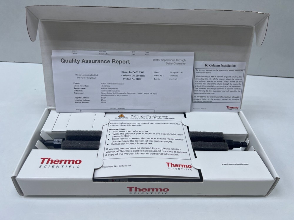 Thermo 044001 Dionex IonPac CS12 RFIC 4 x 250mm Analytical Column