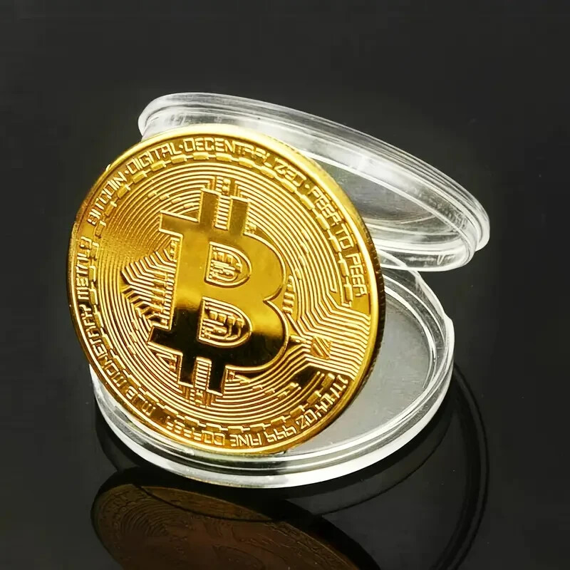 Physical Bitcoin with Gold Luster In Protective Case