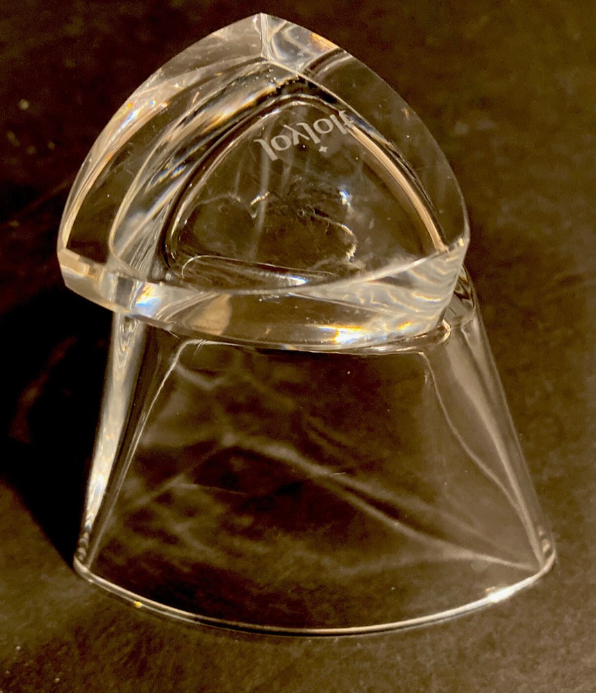 Joyjolt Off Base Triangular Crystal Two Glasses Marked
