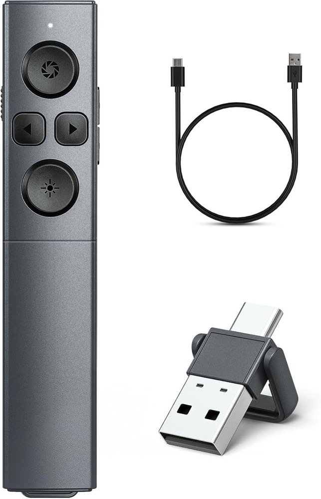 USB C Presentation Clicker Rechargeable Wireless Presenter Remote Slide Advancer