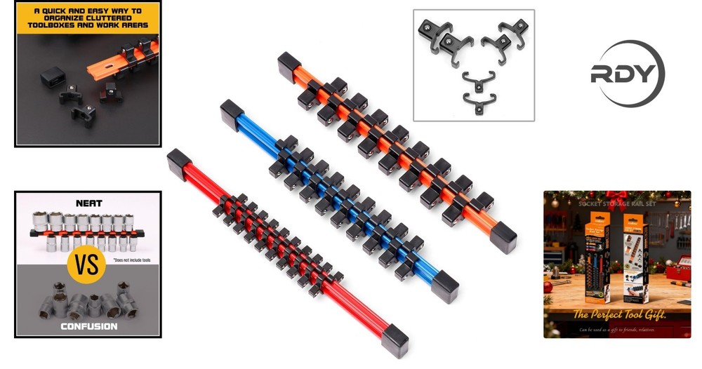 Double-Sided Socket Storage Solution - 3Pcs for All Your 1/4 to 1/2 Inch Tools