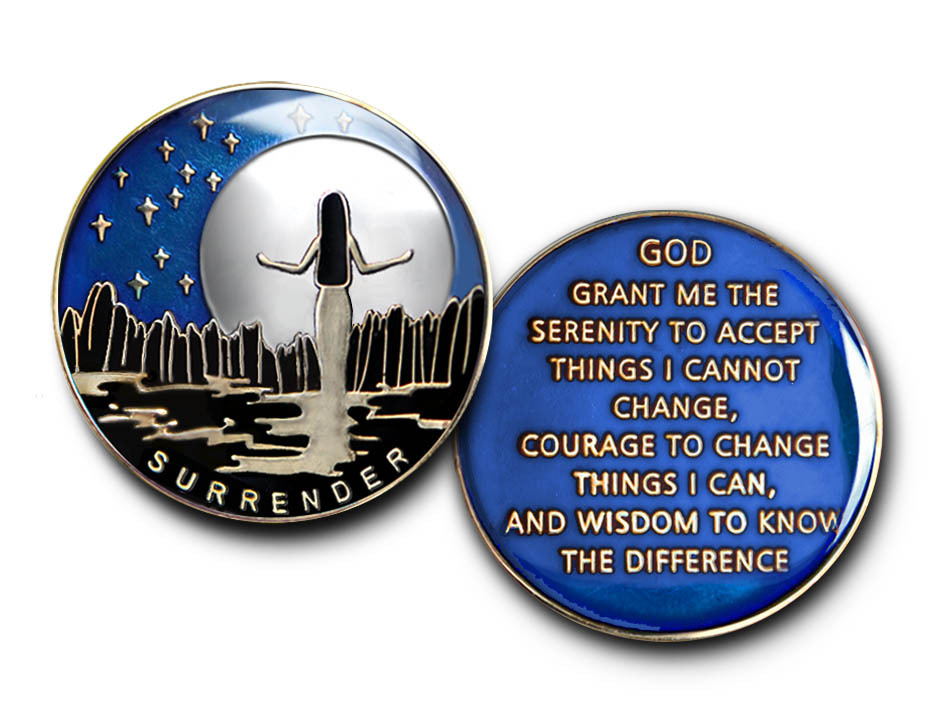 "Surrender" Enamel AA/NA 12 Step Recovery Program Coin/Chip/Medallion