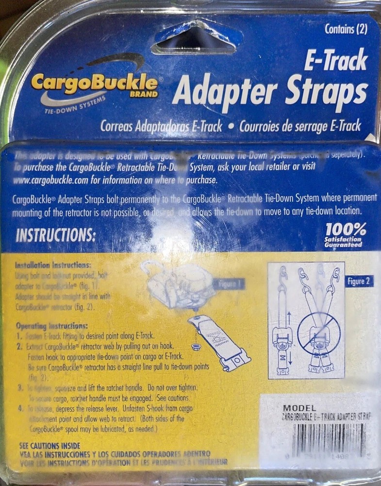 Cargobuckle 6303247 E-track Adapter Strap - 7" Pair