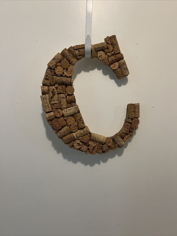 Letter C Handmade out of Old Wine Corks