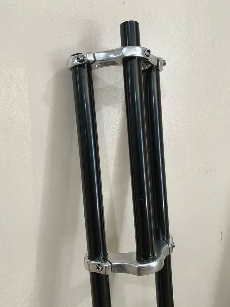 Bicycle 1-1/8" Threadless Triple Tree Fork 30" long DISC Tab Chrome/Black Bikes