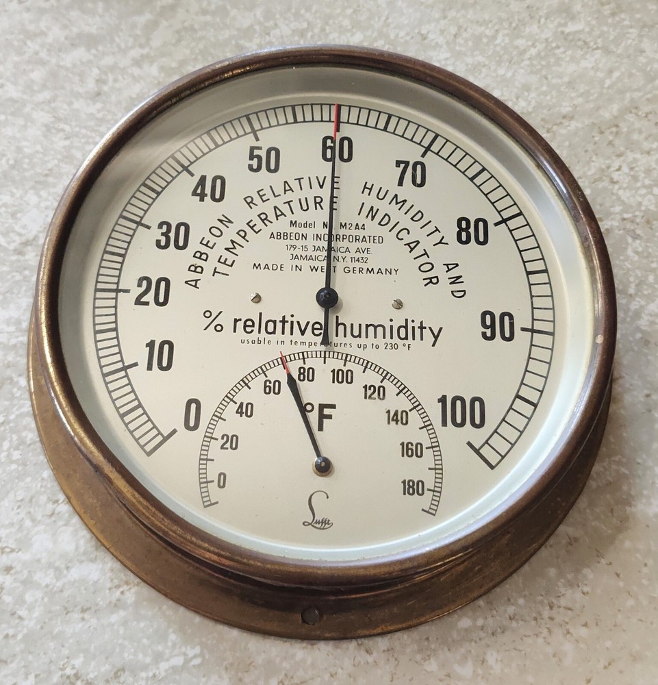 Vintage Abbeon M2A4 Relative Humidity and Temperature Indicator  West Germany
