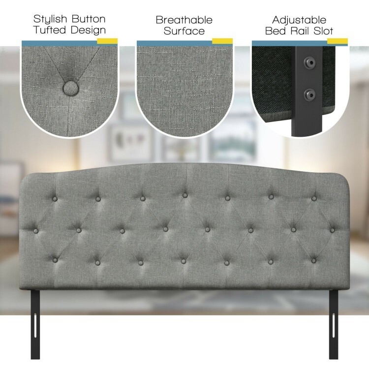 Full Size Button Tufted Headboard Upholstered Headboard With Adjustable Heights