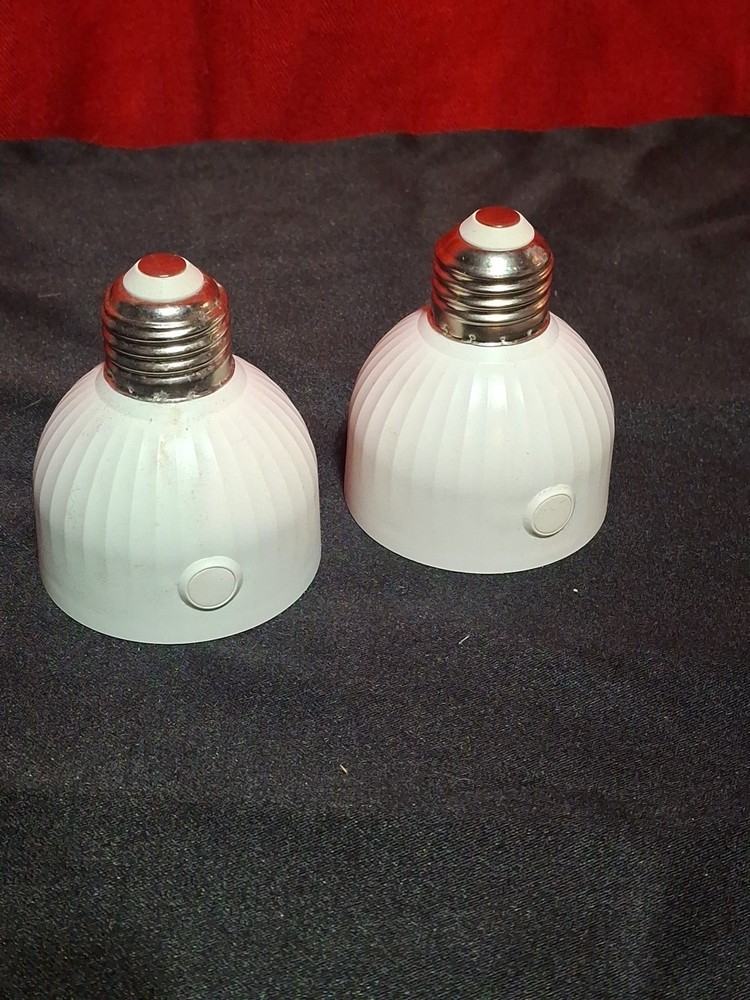 Two Smart Light Bulb Adapters Wi-Fi Home Security Lighting