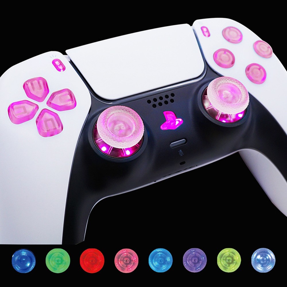8-Color Luminated D-Pad Thumbsticks LED Face Buttons DIY Kit for PS5 Controller