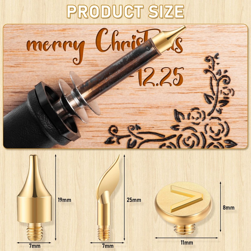 56pcs Wood Burning Tips Letters Numbers Symbols Pyrography DIY Set