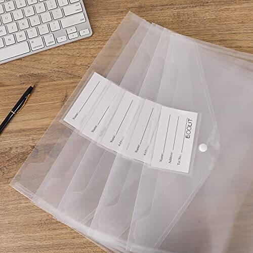 30Pk Plastic Envelope Document Folders A4 Size File Envelopes for School Office