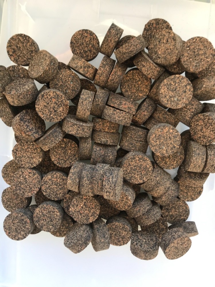 Cork Rings 100 Mixed Grain Rubberized #51, 1 1/4" x 1/2" Solid, Blowout!
