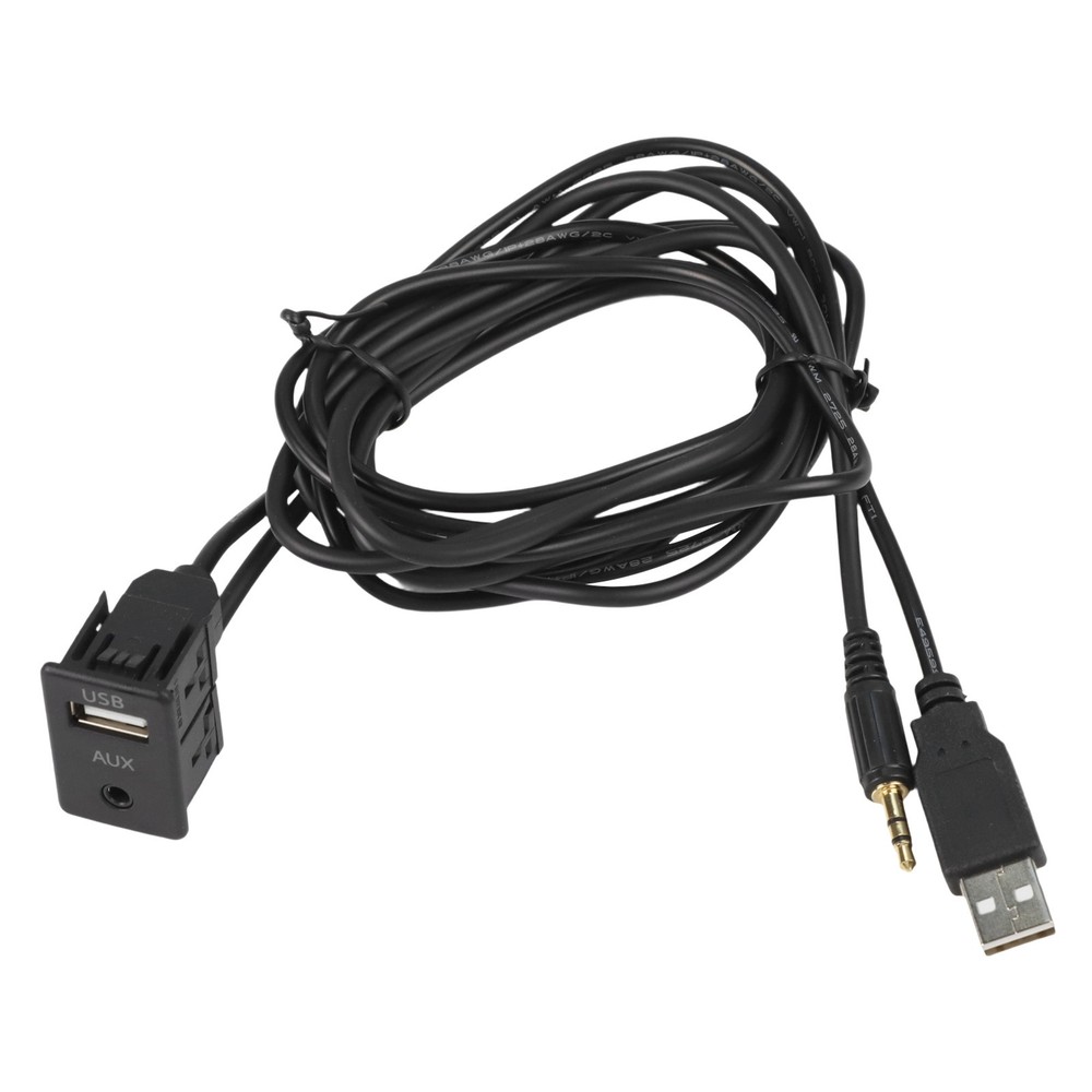 Flush Mount Connector Car AUX USB Adapter 12V Voltage Compatibility For Car