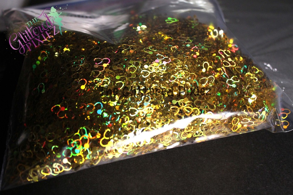 GOLD STETHOSCOPE shape holographic Glitter- Pixie Shapes-