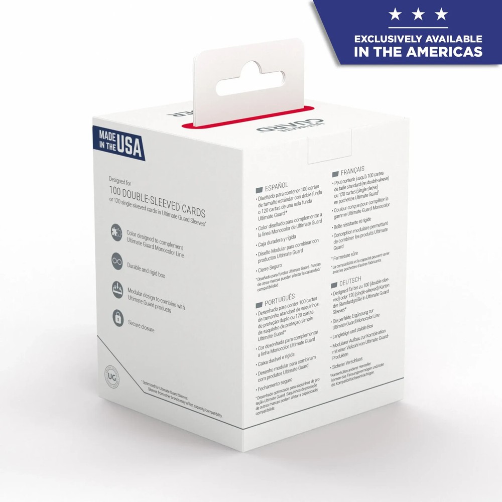 Ultimate Guard Solid Red Boulder 100+ Deck Case New Card Storage Box ccg