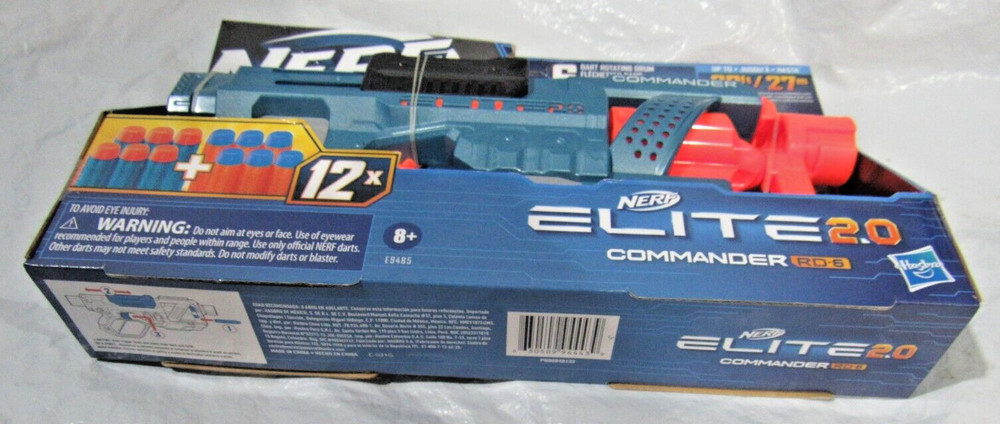 Hasbro Nerf Elite 2.0 Commander RD-6 With 6 Dart Rotating Drum Includes 12 Darts