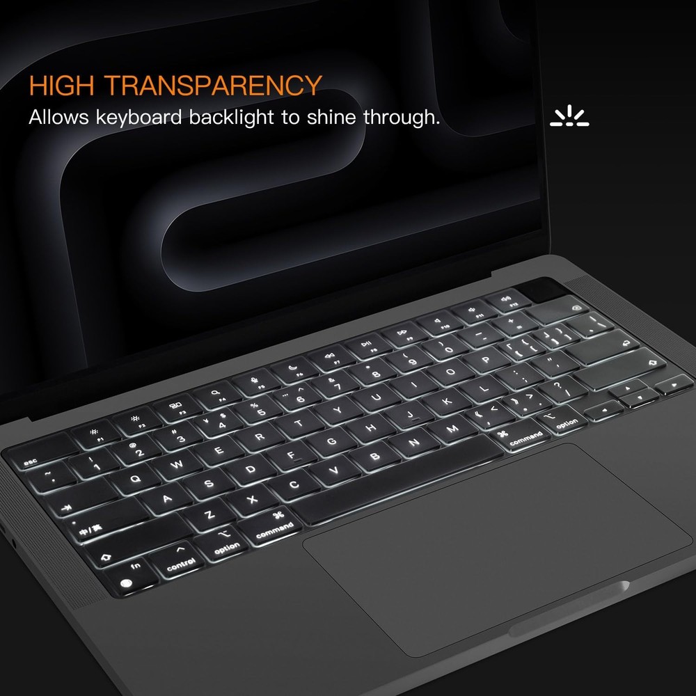 Black Silicone Keyboard Cover Ultra Thin Waterproof Dustproof Protector