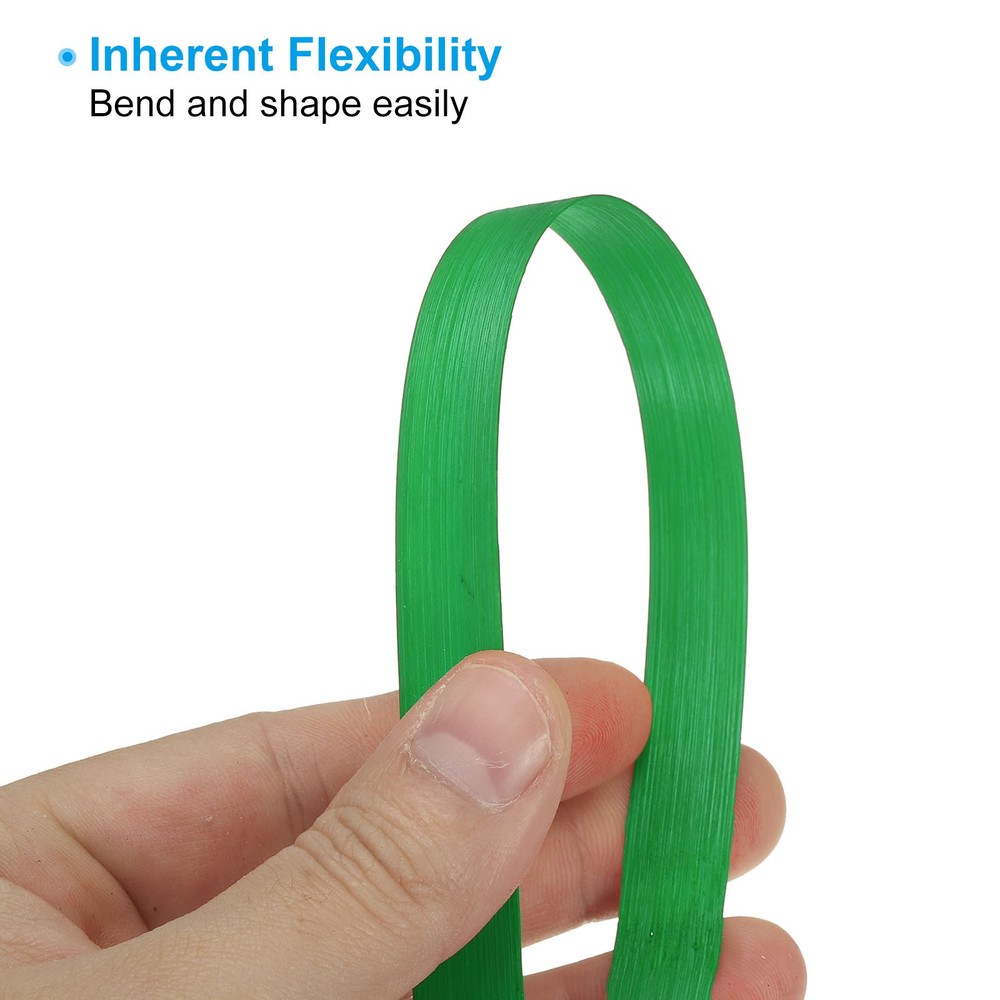 Bamboo Weaving Strips 7/16" x 10Ft 7 Pack Thin Flat Green