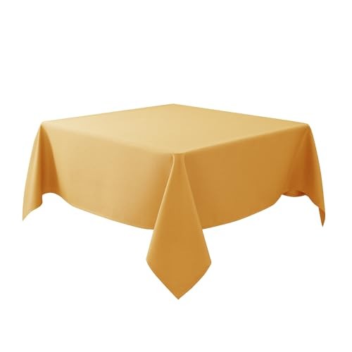 Fall Tablecloth Textured Fabric Square 54" x 54" (Square) Fall Gold