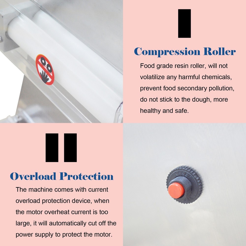 110V Electric Pizza Dough Roller Sheeter Pastry Press Pizza Making Machine