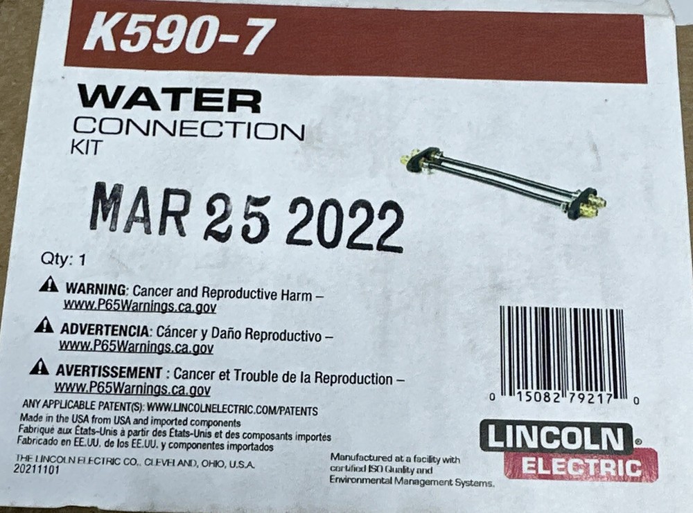 Lingoln Electric, K590-7 WATER CONNECTION Kit.