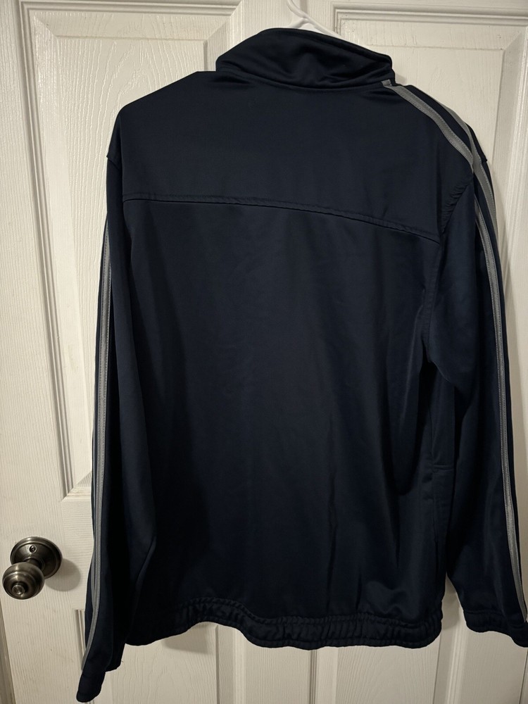 Starter Jacket Mens L Blue Athletic Track Full Zip Warm Up Jogging Run