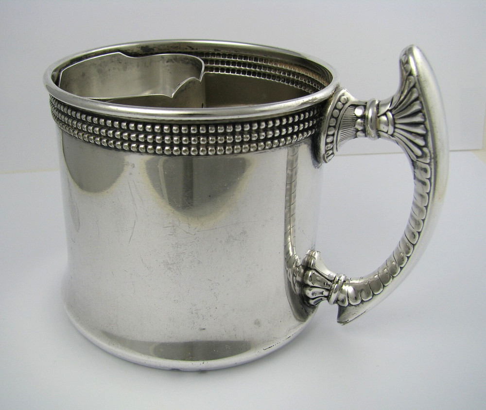 GORHAM SILVER PLATED CUP w/ STRAINER SILVER SOLDERED CUP ca1870s No Mono 300ml.