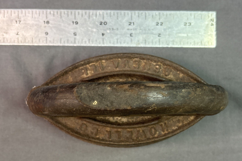 Antique Howell Co. Geneva Ill. - Solid Iron with Wooden Handle