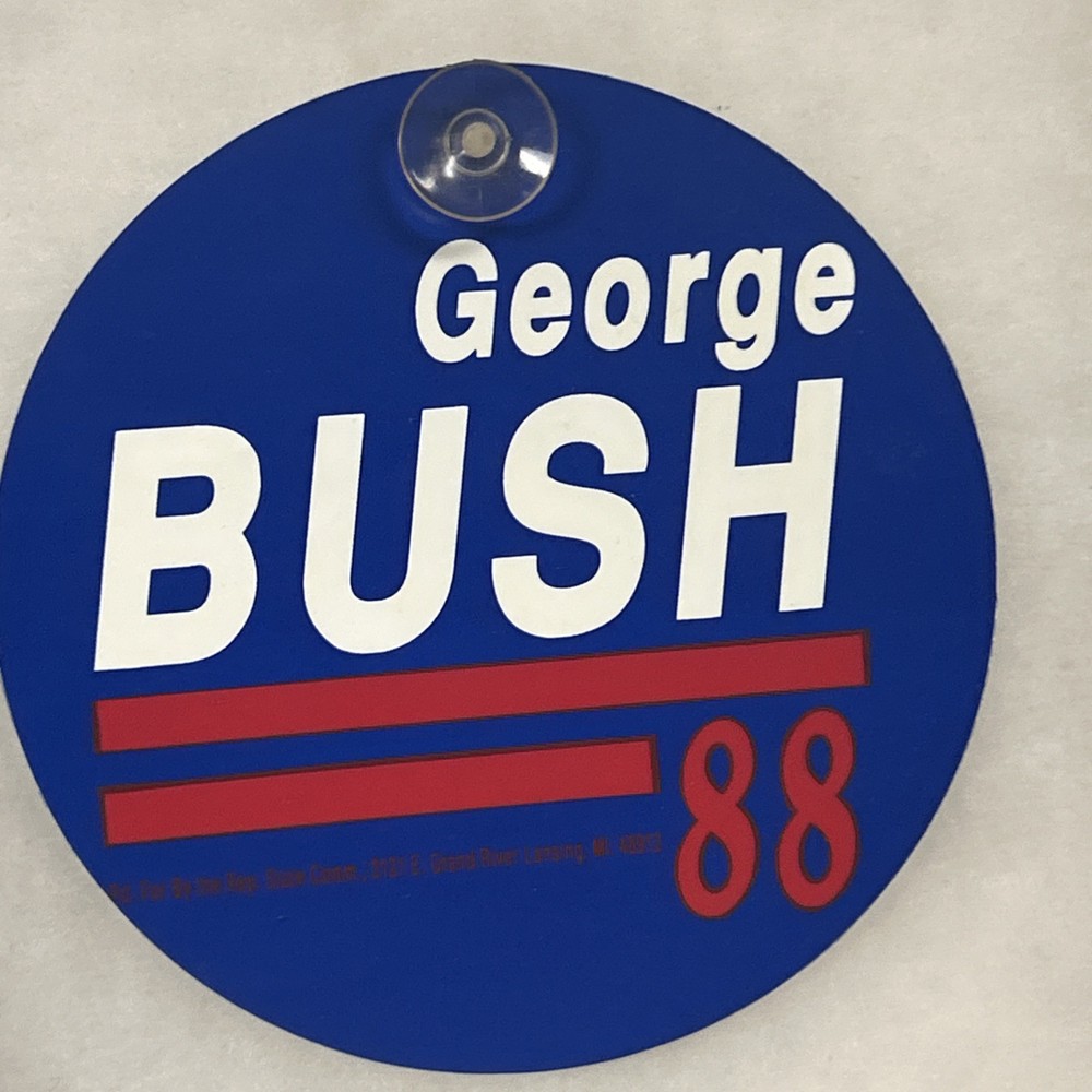 George Bush 5 1/2” cardboard with suction cup